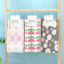 Load image into Gallery viewer, 4Pcs 30X30CM Coral Fleece Sunflower Cleaning Cloth Soft Absorbent Kitchen Dishcloth Household Wiping Towel
