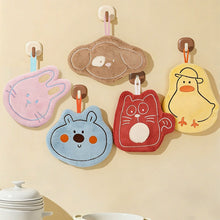 Load image into Gallery viewer, Cartoon Animals Shaped hand towel Coral Velvet Microfiber Hanging Towel Absorbent Quick Dry Cleaning Towel For Kitchen Household Cleaning
