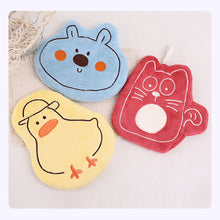 Load image into Gallery viewer, Cartoon Animals Shaped hand towel Coral Velvet Microfiber Hanging Towel Absorbent Quick Dry Cleaning Towel For Kitchen Household Cleaning
