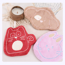 Load image into Gallery viewer, Cartoon Animals Shaped hand towel Coral Velvet Microfiber Hanging Towel Absorbent Quick Dry Cleaning Towel For Kitchen Household Cleaning
