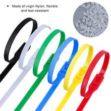 Load image into Gallery viewer, 100PCS 35CM Self-Locking Colored Nylon Cable Ties Binding and Fixing Zip Straps for Kids Playground Home Use
