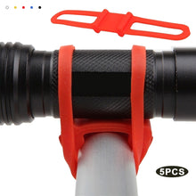 Load image into Gallery viewer, 5PCS Silicone Bike Strap High Elasticity Cable Tie for Flashlight and Bike Computer Pants Leg Fixing Strap Cycling Gear

