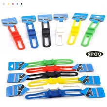 Load image into Gallery viewer, 5PCS Silicone Bike Strap High Elasticity Cable Tie for Flashlight and Bike Computer Pants Leg Fixing Strap Cycling Gear
