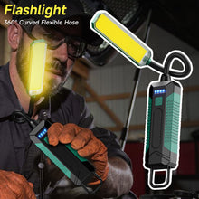 Load image into Gallery viewer, 360° Flexible Hose LED Flashlight Outdoor Emergency Lighting Car Repair Lamp 4-Color COB Magnetic Illumination Light
