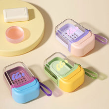 Load image into Gallery viewer, Portable Leakproof Soap Box With Lid Transparent Drain Tray Soap Case For Travel Camping Gym Bathroom Household Use

