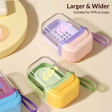 Load image into Gallery viewer, Portable Leakproof Soap Box With Lid Transparent Drain Tray Soap Case For Travel Camping Gym Bathroom Household Use
