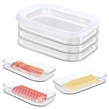 Load image into Gallery viewer, Stackable Fridge Meat Storage Container With Clear Lid Reusable Cold Cuts Deli Bacon Cheese Meal Prep Organizer
