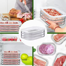 Load image into Gallery viewer, Stackable Fridge Meat Storage Container With Clear Lid Reusable Cold Cuts Deli Bacon Cheese Meal Prep Organizer
