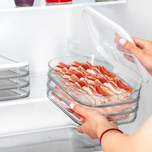 Load image into Gallery viewer, Stackable Fridge Meat Storage Container With Clear Lid Reusable Cold Cuts Deli Bacon Cheese Meal Prep Organizer
