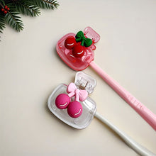 Load image into Gallery viewer, Cute Cherry Pattern Toothbrush Holder Dual Holes Drainage Ventilation Dust-proof Toothbrush Head Protection Box Portable Bathroom Organizer
