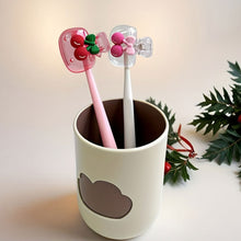 Load image into Gallery viewer, Cute Cherry Pattern Toothbrush Holder Dual Holes Drainage Ventilation Dust-proof Toothbrush Head Protection Box Portable Bathroom Organizer

