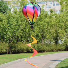 Load image into Gallery viewer, Rainbow Hot Air Balloon Wind Spinner Rotating Sequin Wind Twister Hanging Decoration Garden Yard Bird Deterrent Wind Chime
