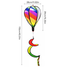 Load image into Gallery viewer, Rainbow Hot Air Balloon Wind Spinner Rotating Sequin Wind Twister Hanging Decoration Garden Yard Bird Deterrent Wind Chime
