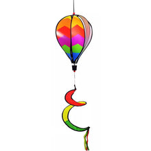 Load image into Gallery viewer, Rainbow Hot Air Balloon Wind Spinner Rotating Sequin Wind Twister Hanging Decoration Garden Yard Bird Deterrent Wind Chime
