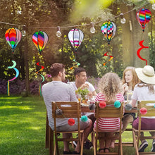 Load image into Gallery viewer, Rainbow Hot Air Balloon Wind Spinner Rotating Sequin Wind Twister Hanging Decoration Garden Yard Bird Deterrent Wind Chime
