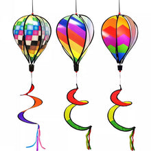 Load image into Gallery viewer, Rainbow Hot Air Balloon Wind Spinner Rotating Sequin Wind Twister Hanging Decoration Garden Yard Bird Deterrent Wind Chime
