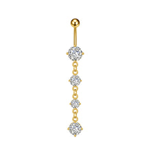 Load image into Gallery viewer, Stainless Steel Heart Butterfly Crystal Dangle Belly Button Ring Zircon Flower Barbell Navel Piercing Jewelry for Women Men
