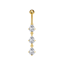 Load image into Gallery viewer, Stainless Steel Heart Butterfly Crystal Dangle Belly Button Ring Zircon Flower Barbell Navel Piercing Jewelry for Women Men
