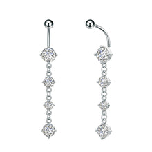 Load image into Gallery viewer, Stainless Steel Heart Butterfly Crystal Dangle Belly Button Ring Zircon Flower Barbell Navel Piercing Jewelry for Women Men
