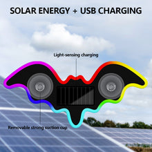 Load image into Gallery viewer, Solar Powered Bat Shape LED Car Interiors Atmosphere Decor Light USB Powered Car Window Neon Light Decorative Lamps
