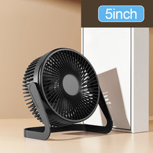 Load image into Gallery viewer, Desktop Fan USB Plug Small Table Fan Strong Wind Quiet Mini Fan for Home Office Dorm Room Low Noise Portable USB Powered Personal Cooling Fan
