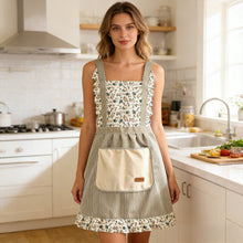 Load image into Gallery viewer, Cotton Canvas Floral Print Apron with Towel Breathable Lightweight Kitchen Apron for Women Breathable BBQ Grill Kitchen Apron for Women
