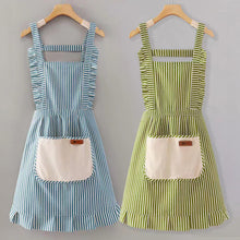 Load image into Gallery viewer, Lightweight &amp; breathable Striped Apron for Women Men Adjustable Kitchen Cooking BBQ Baking Work Apron with Pockets
