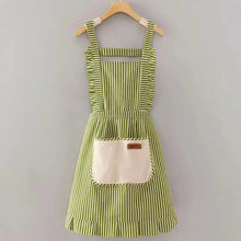 Load image into Gallery viewer, Lightweight &amp; breathable Striped Apron for Women Men Adjustable Kitchen Cooking BBQ Baking Work Apron with Pockets
