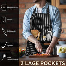 Load image into Gallery viewer, Adjustable Polyester Apron with Pockets fashion for Kitchen Cooking BBQ Outdoor Gardening Coffee Work Apron for Chef Waiter Unisex
