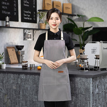 Load image into Gallery viewer, Adjustable Polyester Apron with Pockets fashion for Kitchen Cooking BBQ Outdoor Gardening Coffee Work Apron for Chef Waiter Unisex
