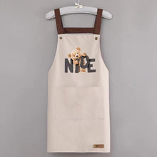 Load image into Gallery viewer, Cute Bear Print PVC Waterproof Apron with Pockets for Kitchen Cooking BBQ Oil-Proof Adult Apron for Men Women Home Restaurant Work Apron
