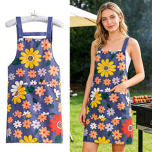 Load image into Gallery viewer, Breathable Cotton Canvas Apron with Right Pocket and Towel – Oil Proof Wear Resistant BBQ Kitchen Cooking Work Apron for Unisex Adults
