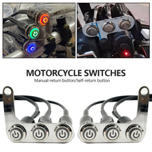 Load image into Gallery viewer, Motorcycle Switch Handlebar with LED Light Adjustable Mount Waterproof Switches ON-OFF 3 Buttons For Headlight Horn Turn Signle
