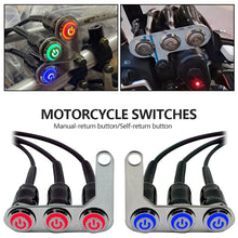 Load image into Gallery viewer, Motorcycle Switch Handlebar with LED Light Adjustable Mount Waterproof Switches ON-OFF 3 Buttons For Headlight Horn Turn Signle

