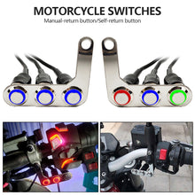 Load image into Gallery viewer, Motorcycle Handlebar Adjustable Mount Switch with LED Waterproof Switches ON-OFF Push 3 Buttons For Headlight Horn Turn Signle

