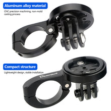 Load image into Gallery viewer, MTB Bike Computer Holder Stand Bicycle TT Handlebar Speedometer Mount Incl. 3 Adapters for GARMIN Bryton Wahoo Fits GoPro Camera
