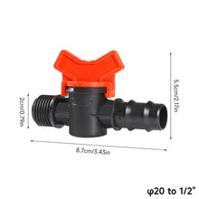 Load image into Gallery viewer, Garden Hose Tap Irrigation Water Valve DN4 DN8 DN15 PE Tube Waterstop Connector for 4mm-25mm Drip Irrigation Hose

