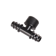 Load image into Gallery viewer, DN16 DN20 Barbed Pipe Connector 1/2" 3/4" Male Thread Tee Elbow Straight End Plug Garden Drip Irrigation Hose Adapter
