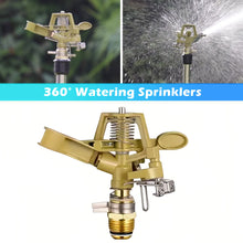 Load image into Gallery viewer, 1PC Metal Pulsating Sprinkler 1/2" 3/4" 360 Degree Rocker Arm Rotating Lawn Sprinkler for Garden Irrigation
