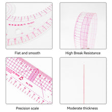 Load image into Gallery viewer, Flexible French Curve Ruler Clear Metric Tailoring Template for Dressmaking Pattern Drafting DIY Sewing Projects
