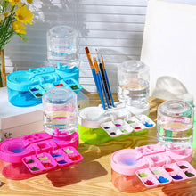 Load image into Gallery viewer, Automatic Water Circulation Paint Brush Cleaner with Paint Tray Drain Button Multifunctional Rinse Cup for Watercolor Oil Painting Kids Art Supplies

