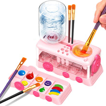Load image into Gallery viewer, Automatic Water Circulation Paint Brush Cleaner with Paint Tray Drain Button Multifunctional Rinse Cup for Watercolor Oil Painting Kids Art Supplies
