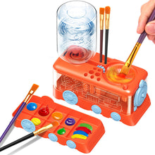 Load image into Gallery viewer, Automatic Water Circulation Paint Brush Cleaner with Paint Tray Drain Button Multifunctional Rinse Cup for Watercolor Oil Painting Kids Art Supplies
