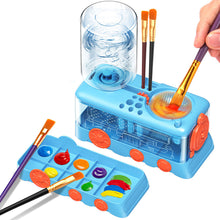 Load image into Gallery viewer, Automatic Water Circulation Paint Brush Cleaner with Paint Tray Drain Button Multifunctional Rinse Cup for Watercolor Oil Painting Kids Art Supplies
