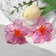 Load image into Gallery viewer, Exaggerated Large Transparent Acrylic Flower Earrings Colorful European Style Stud Earrings Fashion Party Jewelry Gifts for Women

