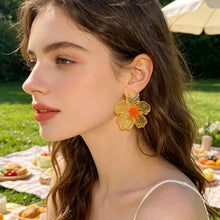 Load image into Gallery viewer, Exaggerated Large Transparent Acrylic Flower Earrings Colorful European Style Stud Earrings Fashion Party Jewelry Gifts for Women
