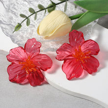 Load image into Gallery viewer, Exaggerated Large Transparent Acrylic Flower Earrings Colorful European Style Stud Earrings Fashion Party Jewelry Gifts for Women
