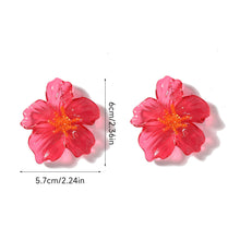 Load image into Gallery viewer, Exaggerated Large Transparent Acrylic Flower Earrings Colorful European Style Stud Earrings Fashion Party Jewelry Gifts for Women
