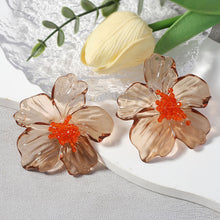 Load image into Gallery viewer, Exaggerated Large Transparent Acrylic Flower Earrings Colorful European Style Stud Earrings Fashion Party Jewelry Gifts for Women
