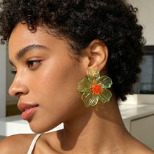 Load image into Gallery viewer, Exaggerated Large Transparent Acrylic Flower Earrings Colorful European Style Stud Earrings Fashion Party Jewelry Gifts for Women
